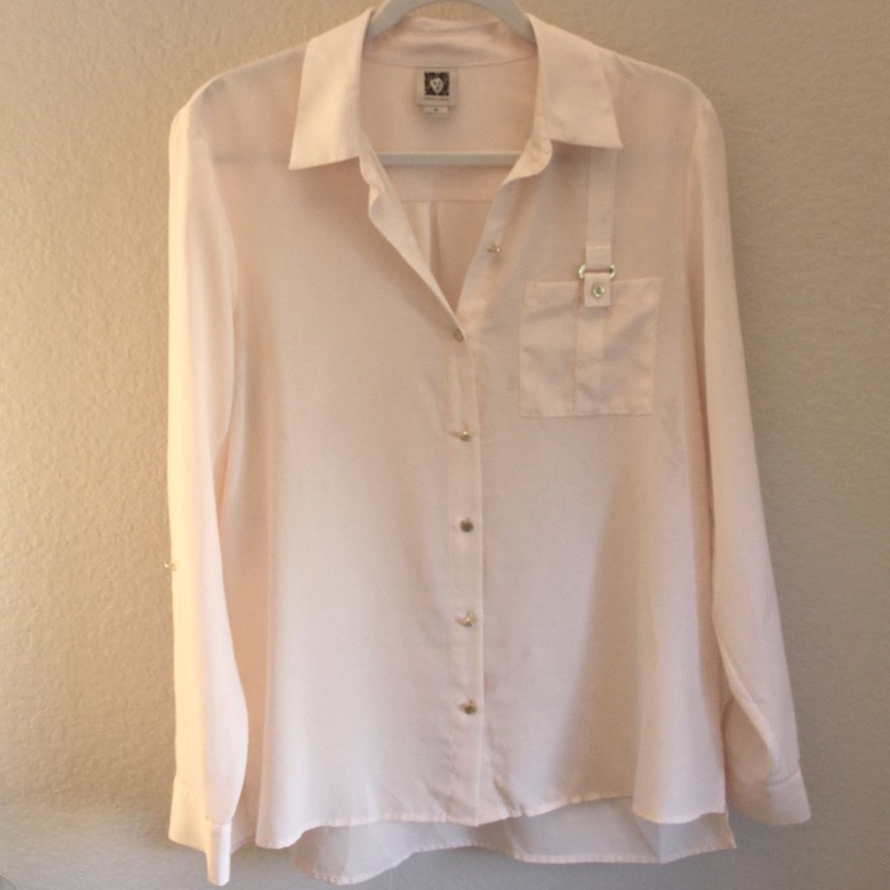 Anne Klein Pale Pink Button Down